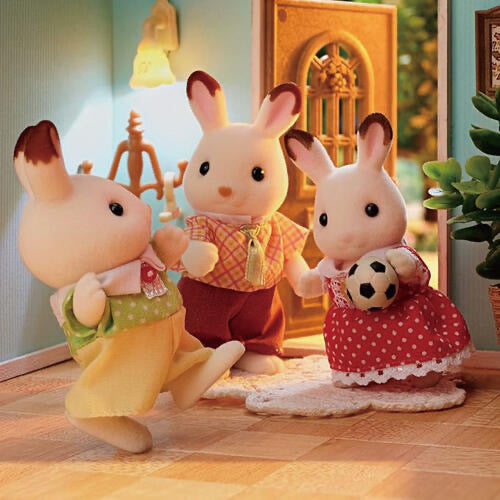 SylvanianFamilies森贝儿家族|Chocolate Rabbit Family可可兔家族系列/一家四口套组/玩具/过家家5655