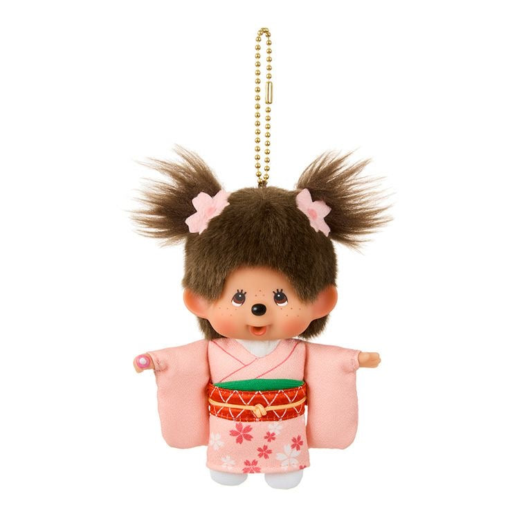 Monchhichi|Cherry Blossom Limited Kimono Monchhichi Keychain|H12 x W10 x D5.5cm approx.