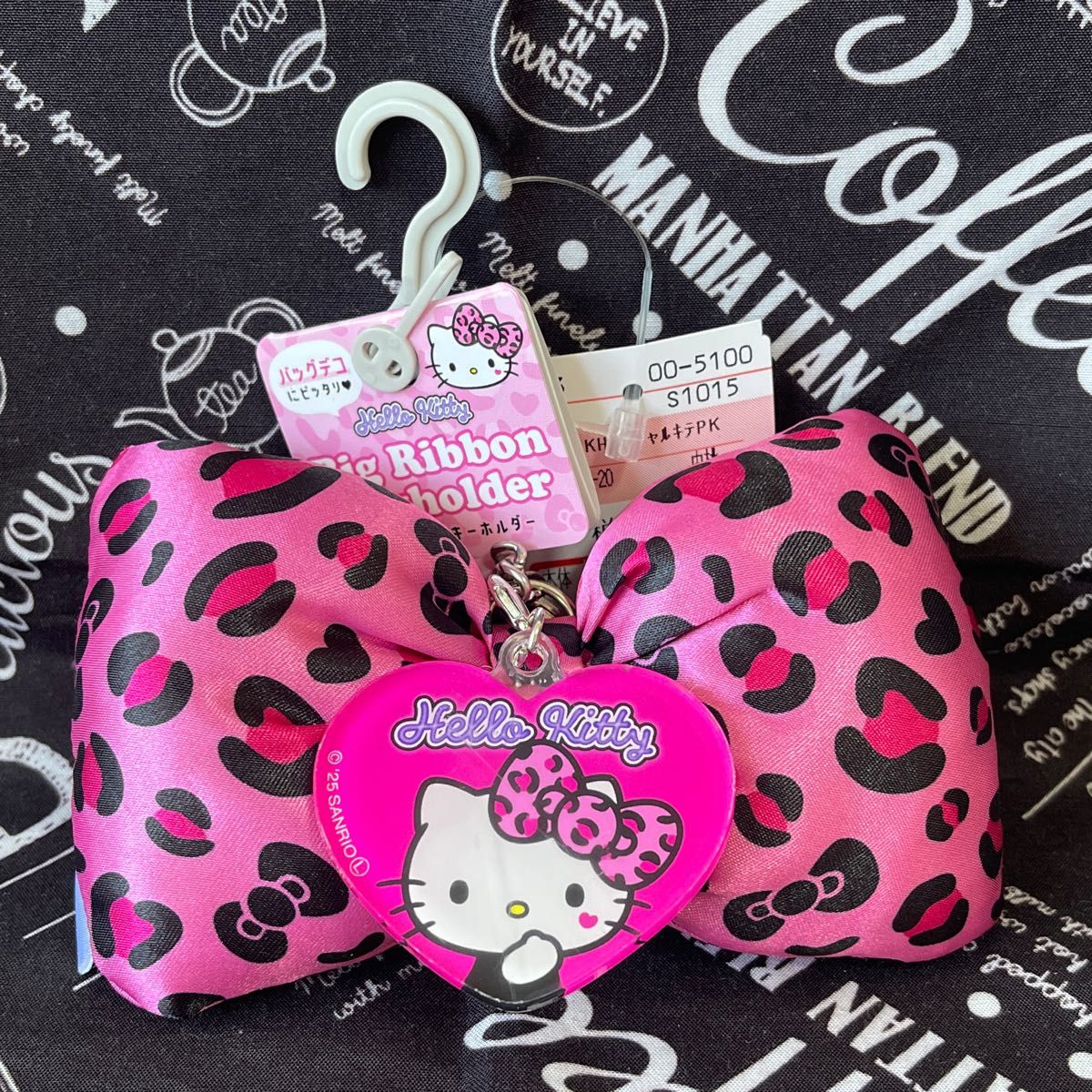 Sanrio|Gal Art Big Ribbon  leopard print Keychain/Keyring|H95 x W105 x D30mm