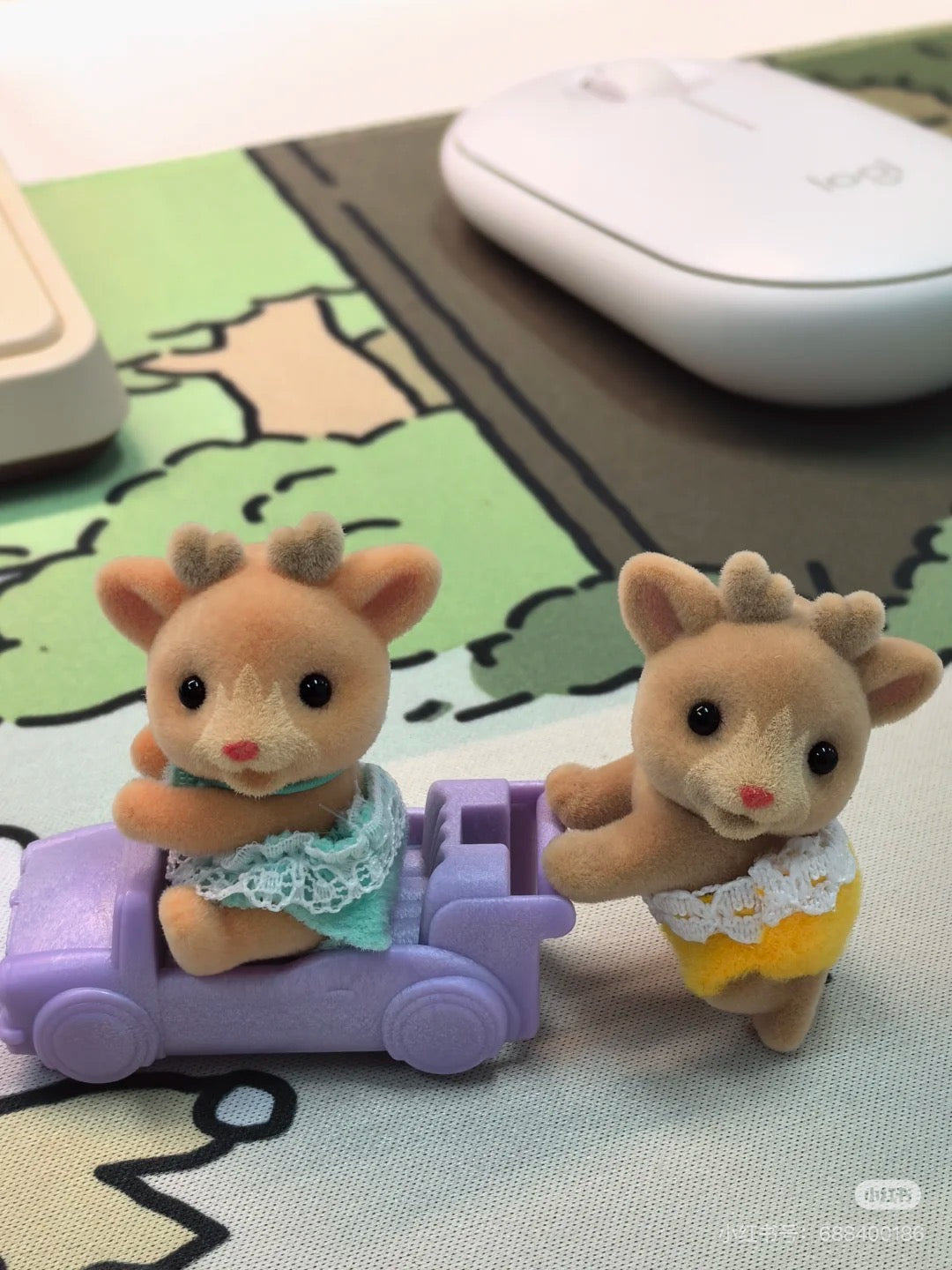 SylvanianFamilies森贝儿家族|Reindeer Twins驯鹿家族雪橇双胞胎推车套组/玩具/过家家5693