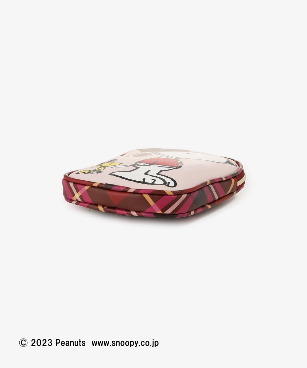Snoopy|Afternoon Tea英伦风限定皮质感收纳包/拉链头细节十足|縦18.5cm/横13.5cm/マチ1.7cm