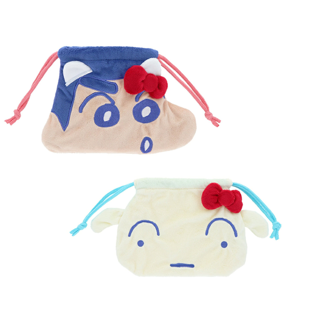 Sanrio三丽鸥|Sanrio × Crayon Shinchan Purse可爱大脸巾着包/收纳包|約25×1.5×15cm