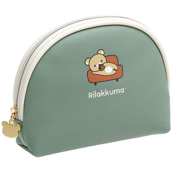 Rilakkuma轻松熊|cafe巧克力甜甜圈系列皮质感化妆包/收纳包/背后有纸巾位|约105×140×50mm