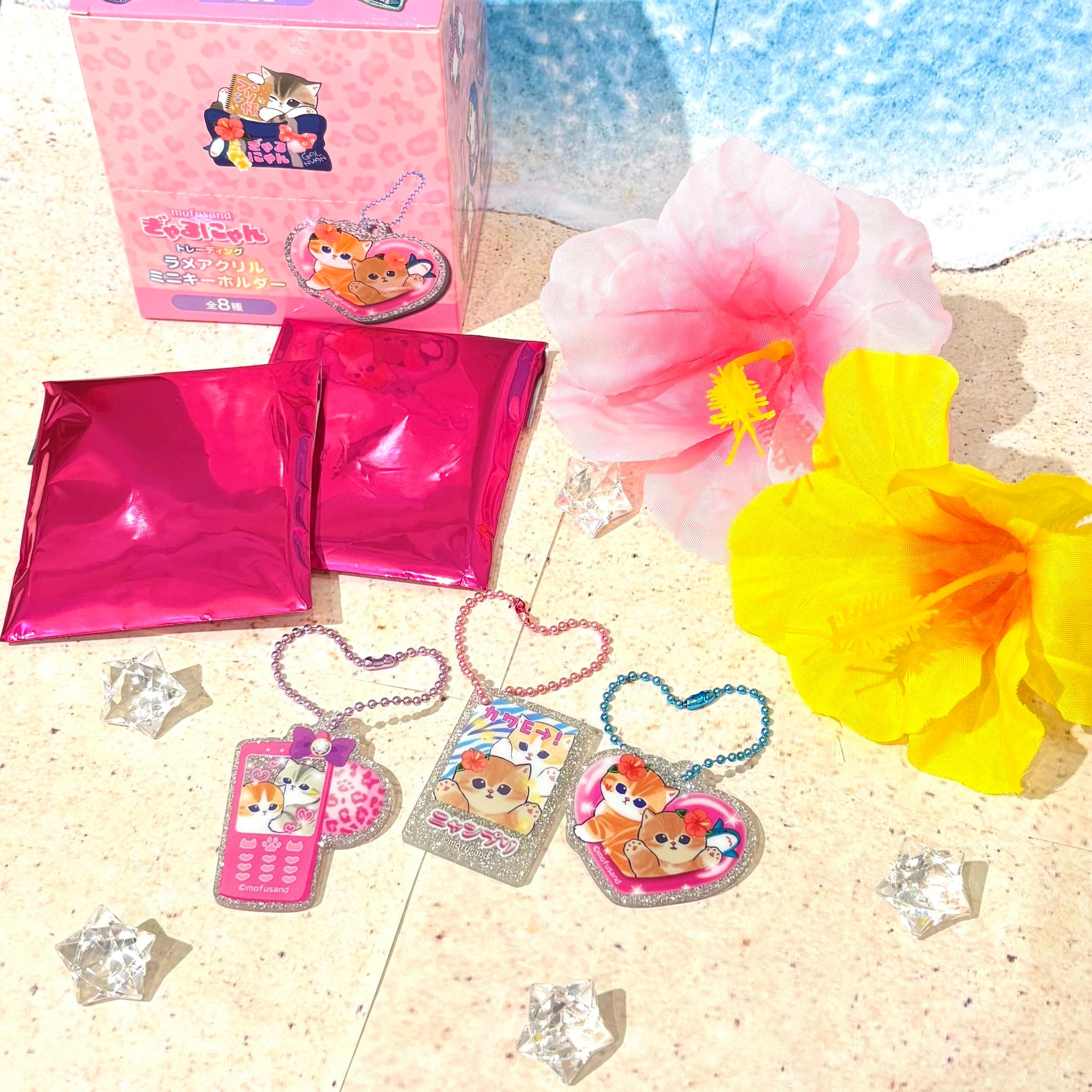 Mofusand|Gyarunyan Girl Collection Trading Glitter Acrylic Mini Keychain mystery bag/blind box/All 8 types|1pcs