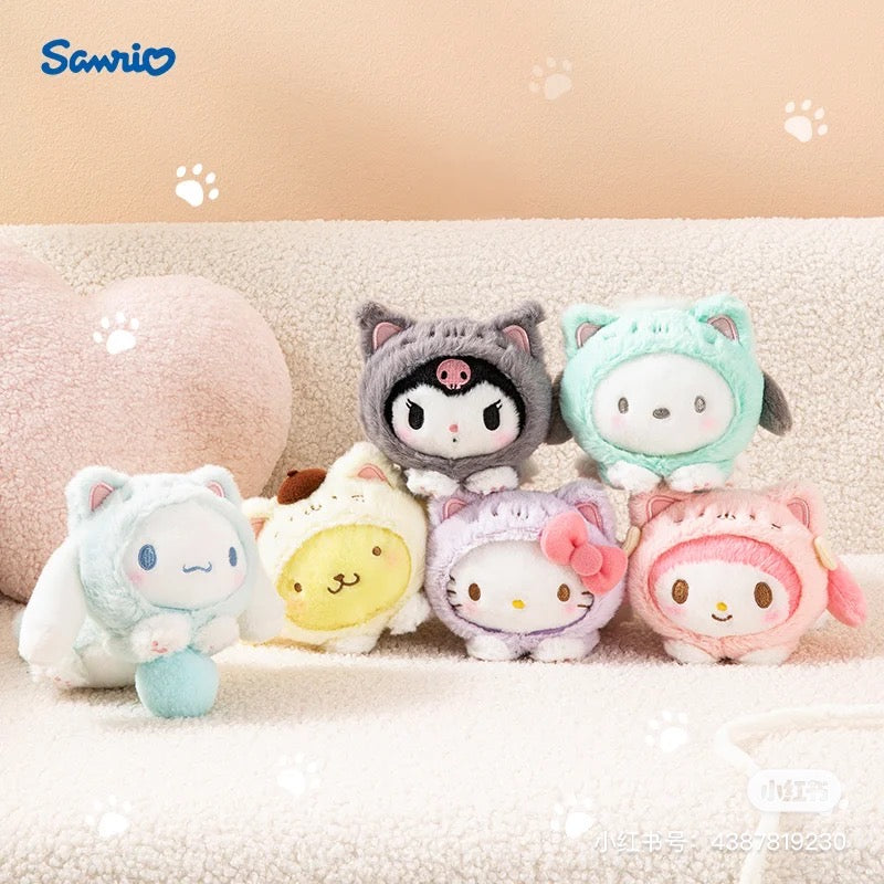 Sanrio|2024限定肉球猫咪/猫咪日系列可爱大脸挂件/包挂|约11.5 x 9.5 x 6.5cm