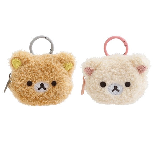 Rilakkuma|Fluffy Face Mascot Mini Pouch with Carabiner|60×75×30mm approx.