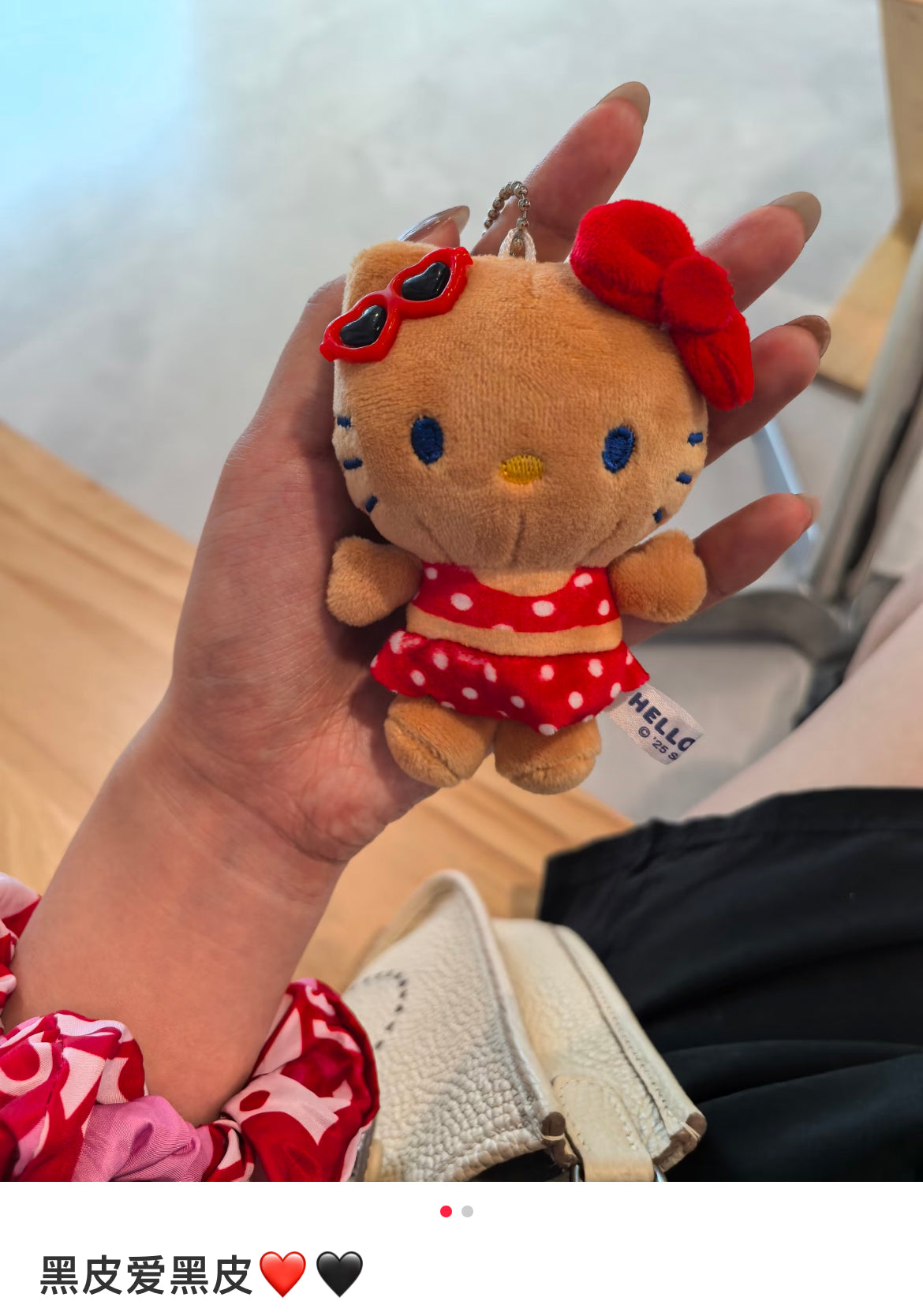 Sanrio|Tan Swimsuit Party Sunglasses Mascot Holder /Plush Keychain|105×100×50mm approx.