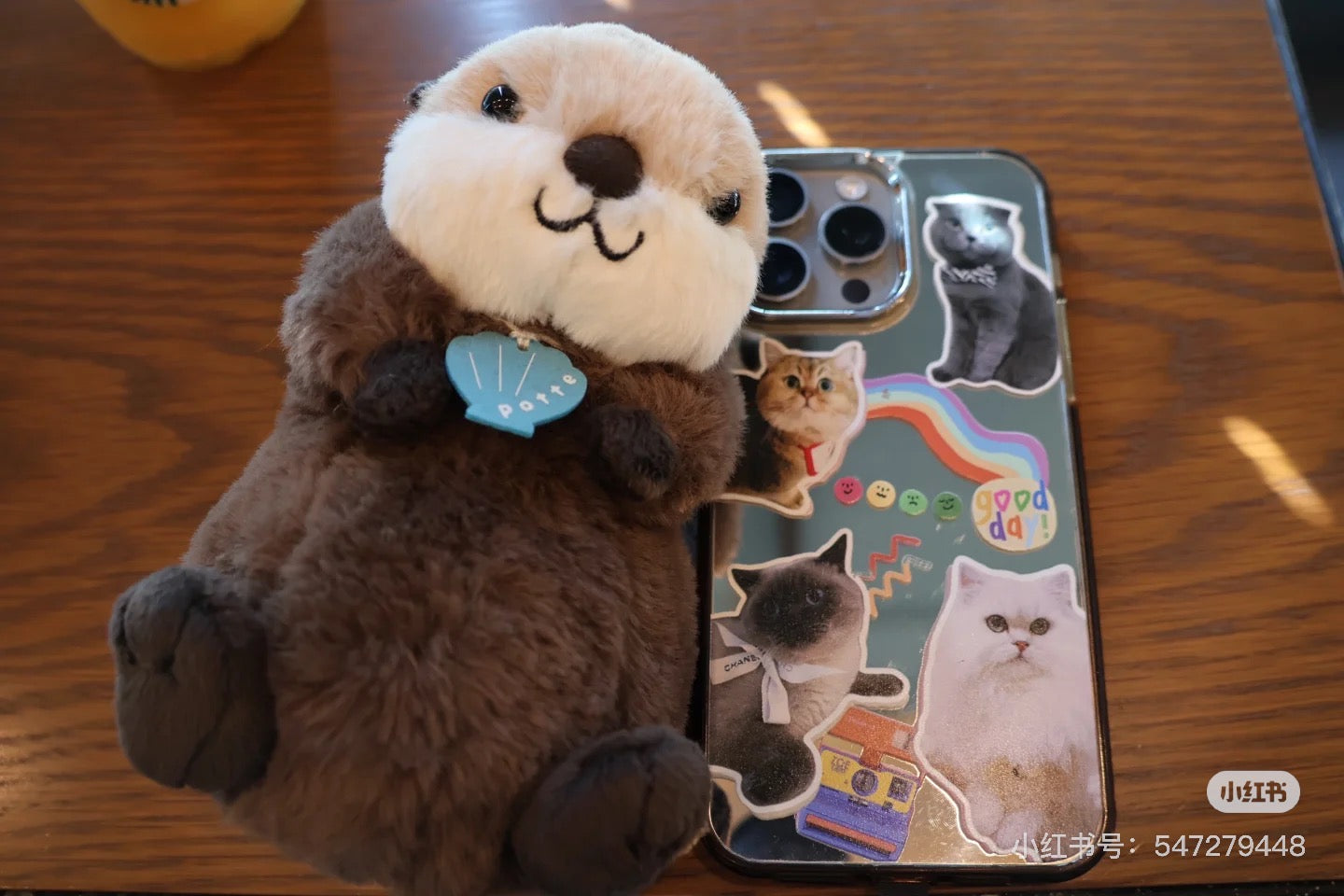 potte|Animal motif stuffed sea otter Plush Dolls/PlushToy|W9 x H9 x D16cm approx.