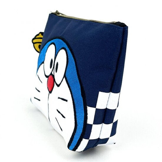 Doraemon哆啦A梦|机器猫精致刺绣大脸图案化妆包/收纳包/porch|约19cm×5cm×3cm