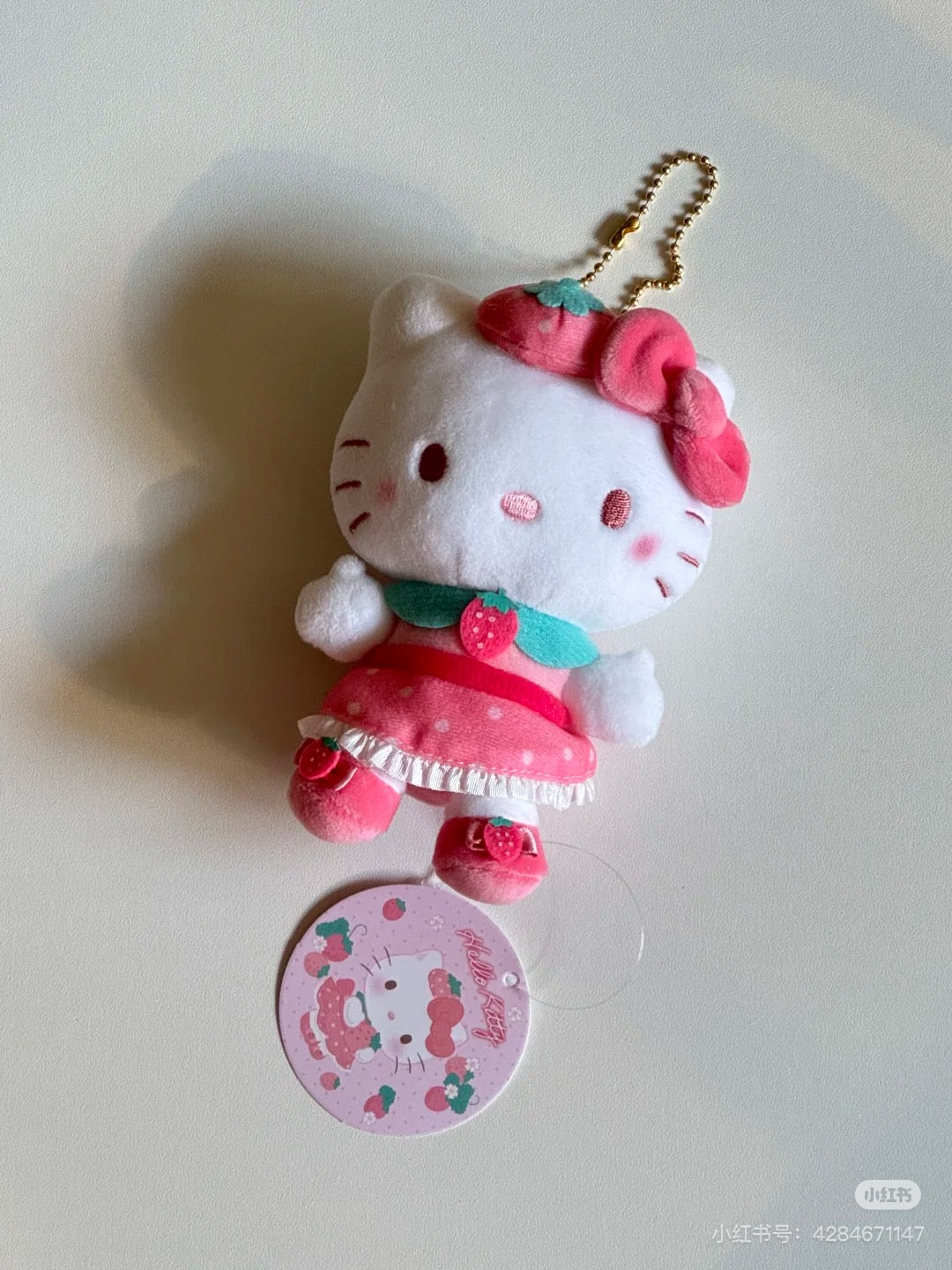 Sanrio|Strawberry Cheek Squishy Mascot Holder /Plush Keychain|Height Approx. 10cm