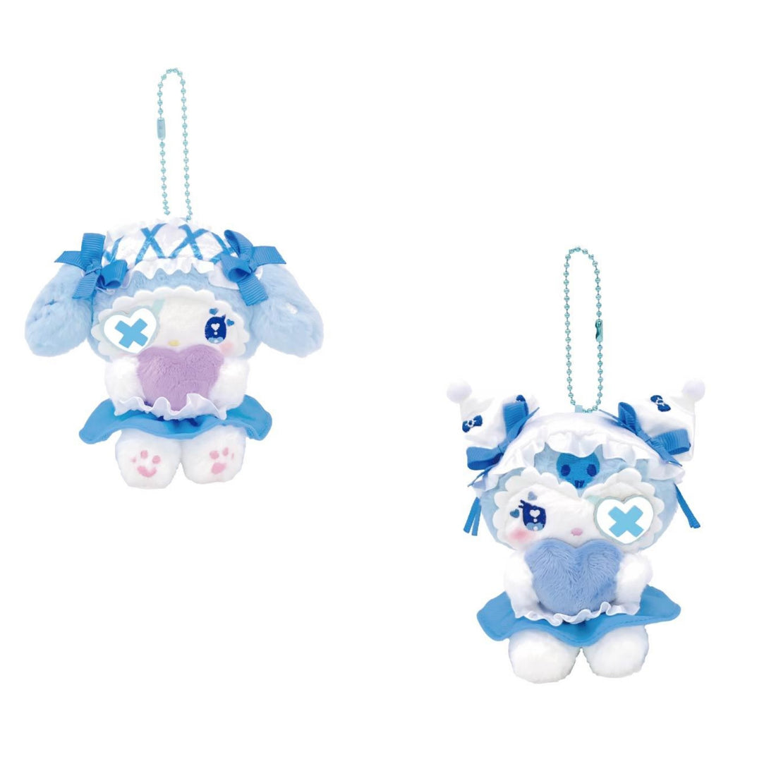 Sanrio|My Melody×Kuromi DOLLYMIX Mascot Holder /Plush Keychain | 14cm×13cm×5cm approx.