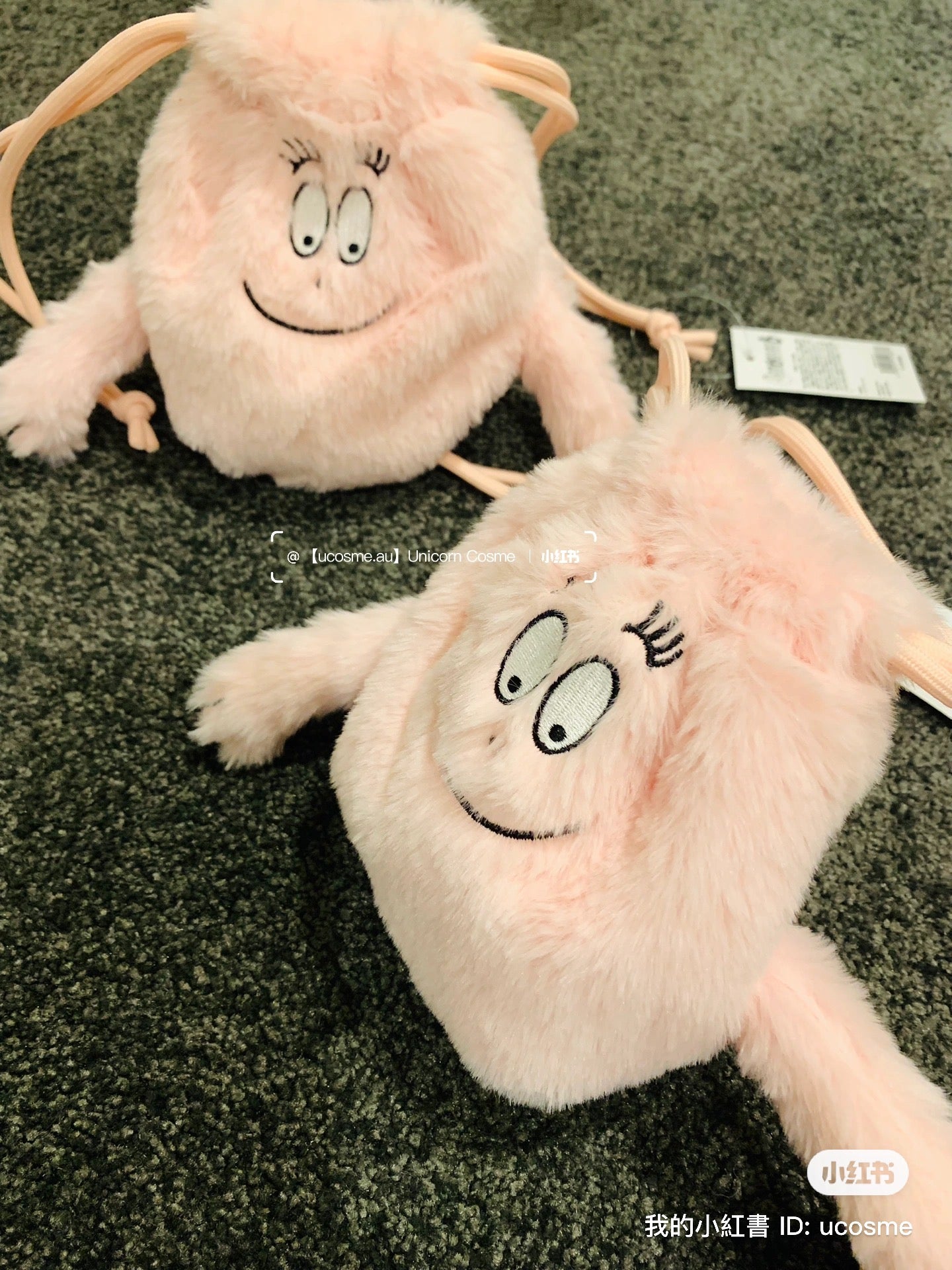 Barbapapa巴巴爸爸|搞笑柔软巾着/束口袋/质感很可|約 W16.5×H16×D5cm