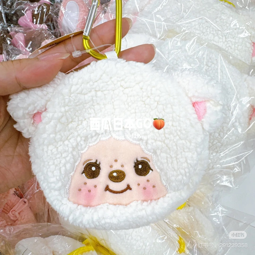 Monchhichi|mini pouch with carabiner|H10 x W10.5 x D2.5cm approx.