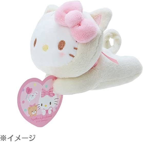 Sanrio|治愈系mini小铃铛趴趴小夹子公仔/捏住脚的話/手会张开抓東西/还可以弯着尾巴吊着|約11×11×8cm