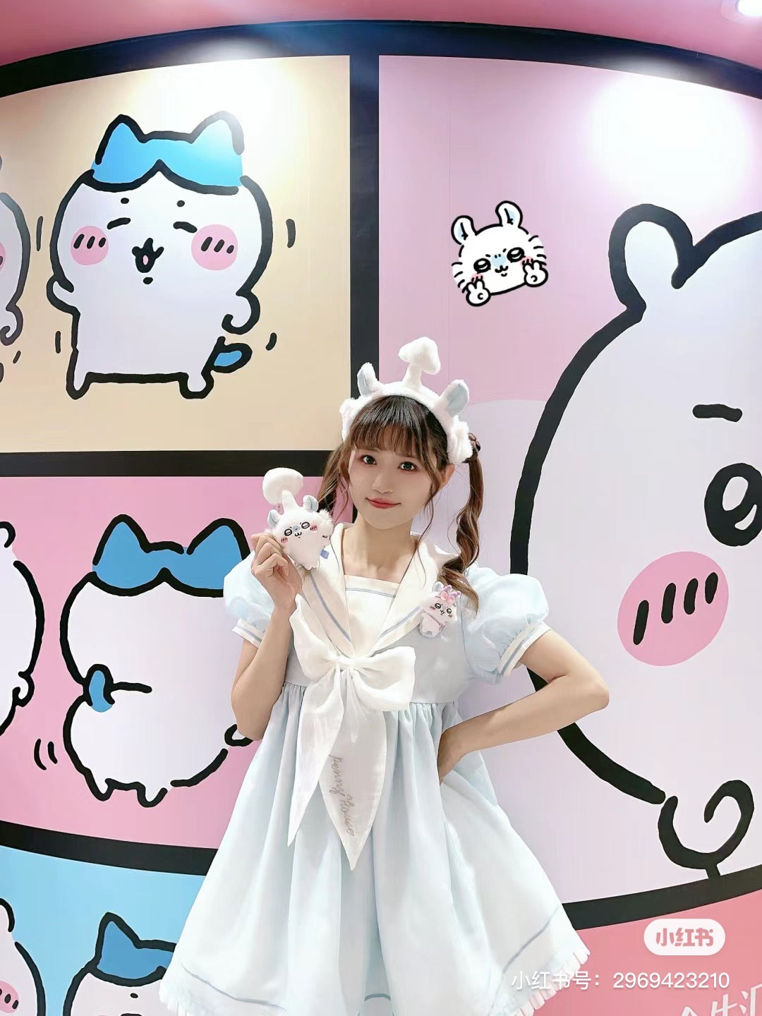 Chiikawa 吉伊卡哇|寄生飞鼠造型毛绒发带|約H90×W70×D55mm