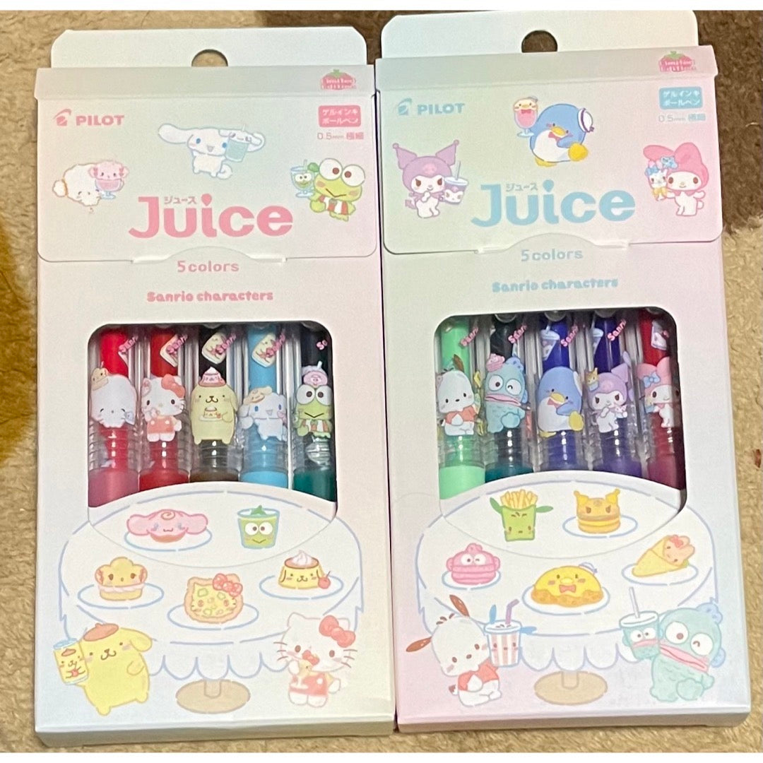 Sanrio|Pilot Juice限定角色透明彩色圆珠笔/可夹本子|5支/0.5mm芯