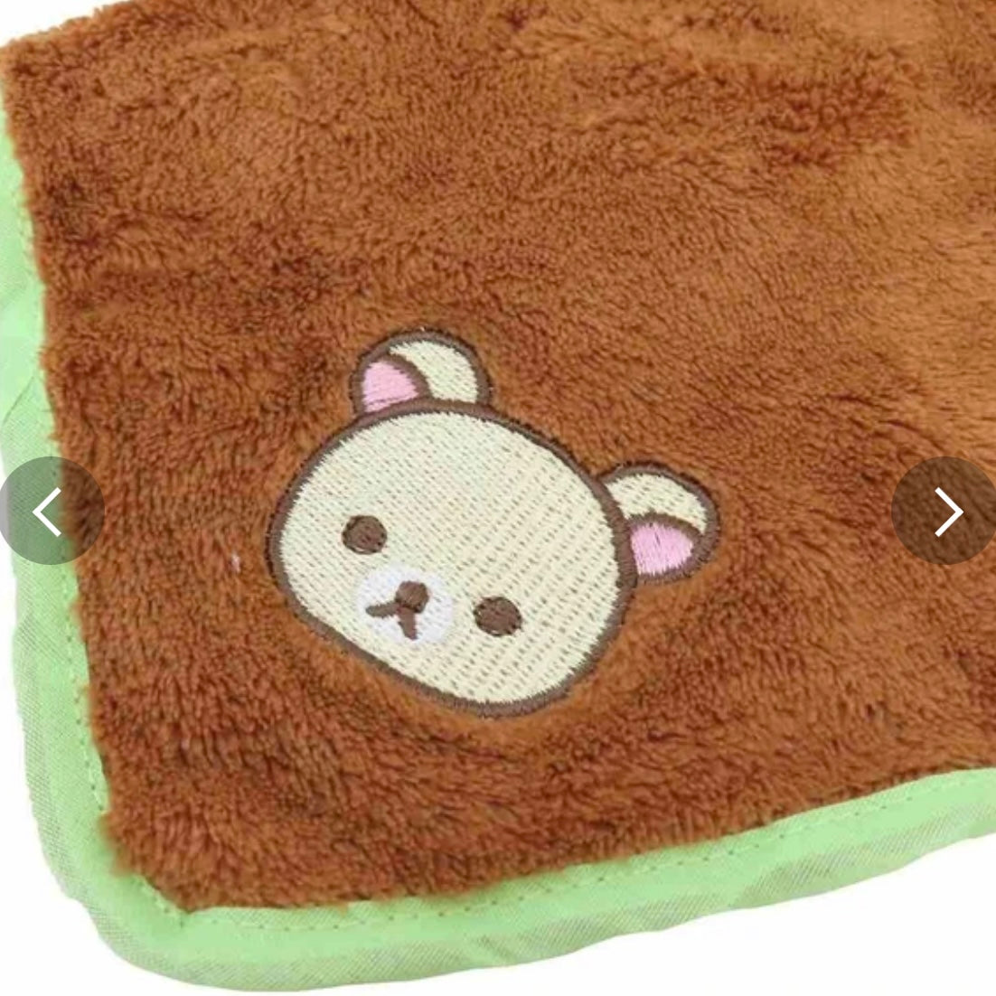 Rilakkuma轻松熊|可收起式便携收纳/特殊抗菌防臭加工/便携可挂小毛巾/小刺绣图案擦手巾/吸水巾|打开后約9.5×12cm