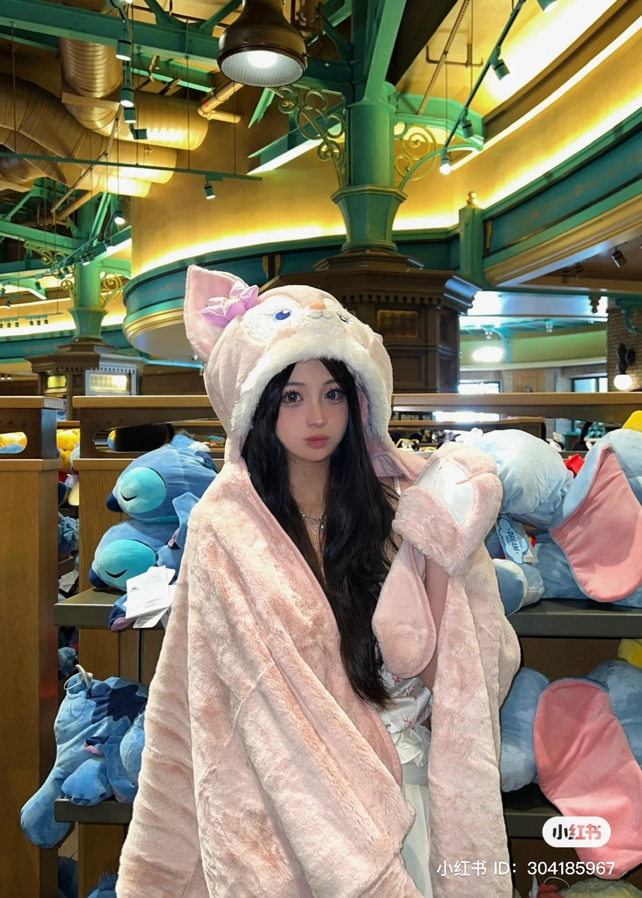 Disney SH|贝儿带帽超柔软毛毯/披毯/披风/斗篷