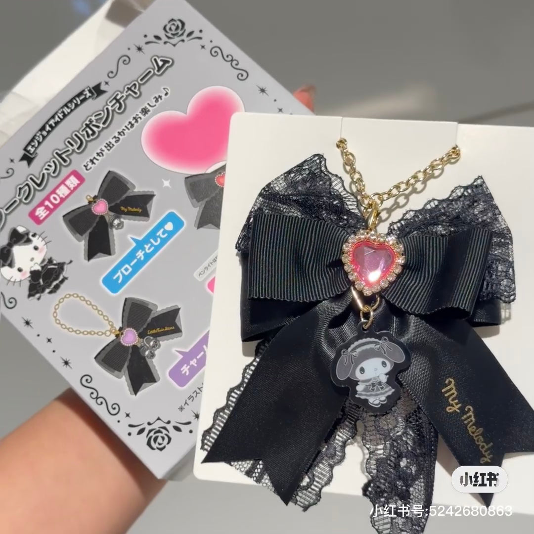 Sanrio|Original Secret Ribbon Charm - Enjoy Idol Gothic Night Party mystery bag/blind box/All 10 types|1pcs