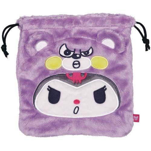 Sanrio|熊熊换装系列可爱毛茸茸束口袋/巾着/防水满印内里|直径90×111×91mm