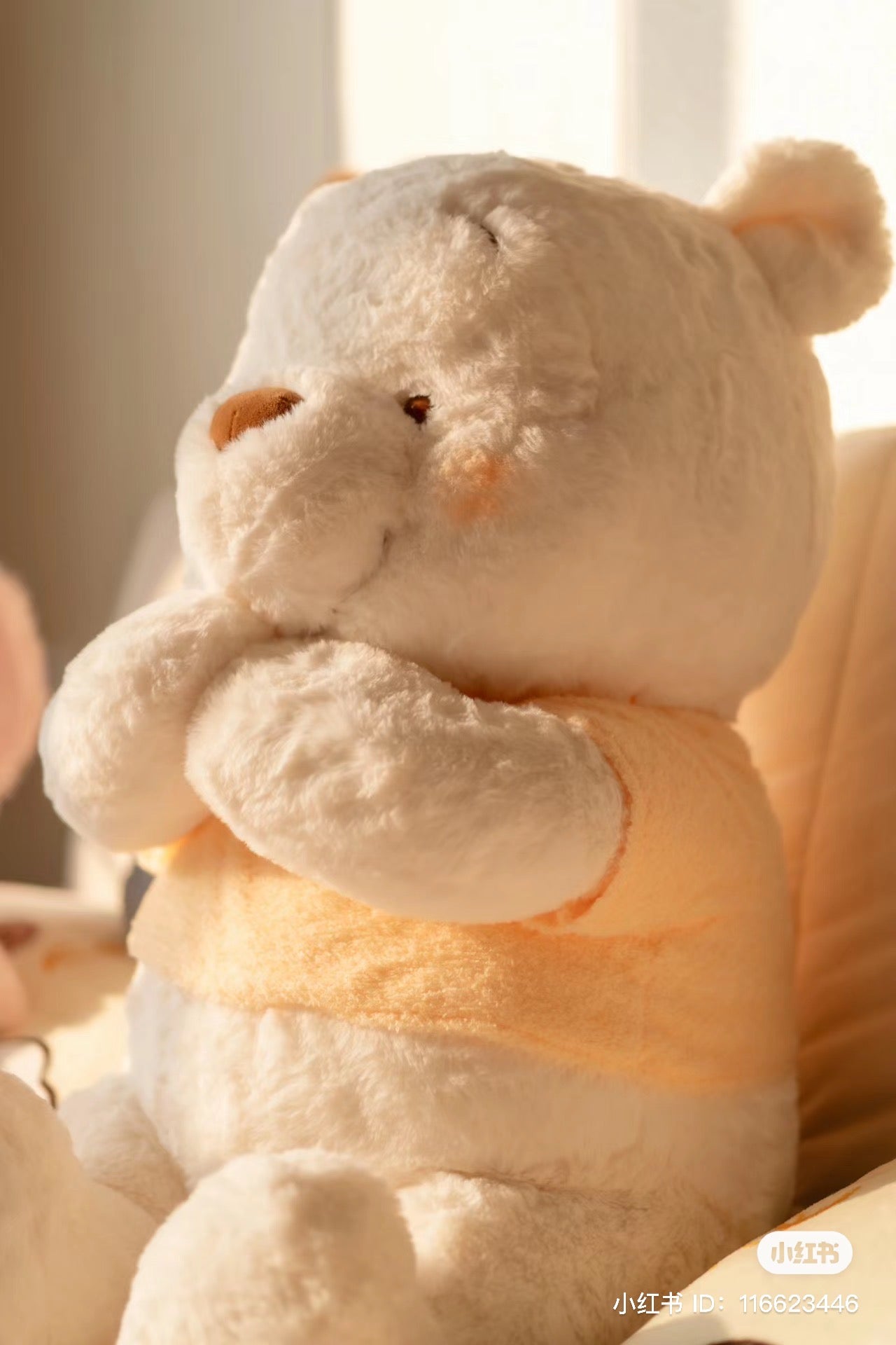 Disney|冬日白色限定超大巨型蜜蜂噗噗/抱起来巨舒服/送女友最佳礼物|高さ約73×幅43×奥行き57(cm)