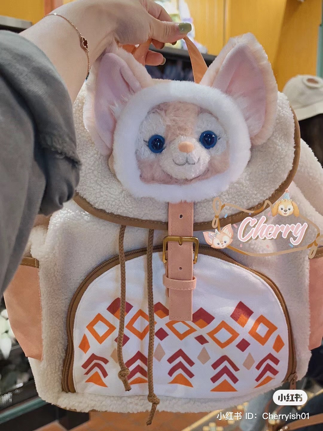 Disney SH|小小梦想家系列毛茸茸贝儿多功能双肩包/书包/大容量耐装