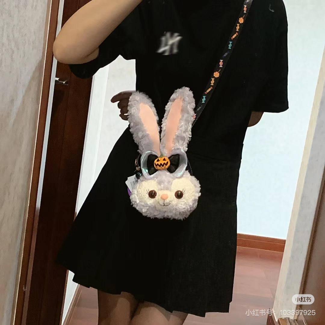 Disney SH|上迪万圣节限定可爱脸型毛绒斜挎零钱包/卡包