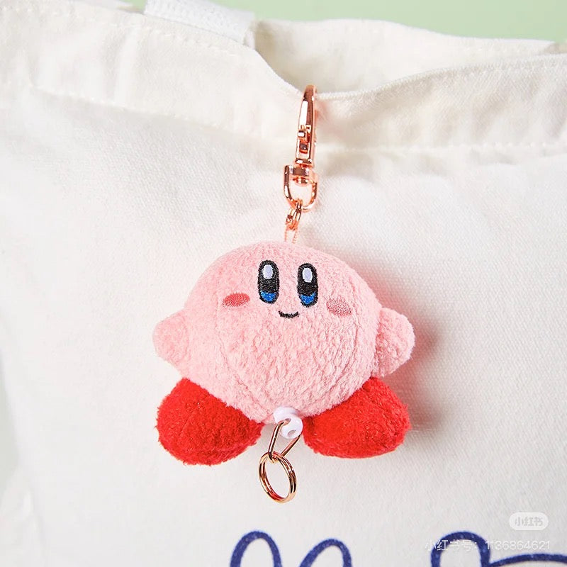 Kirby星之卡比|The Stars Fluffy S Mascot Reel KH超可爱星之卡比可伸缩毛绒玩偶钥匙扣挂件/包挂|约H14×W8×D5cm