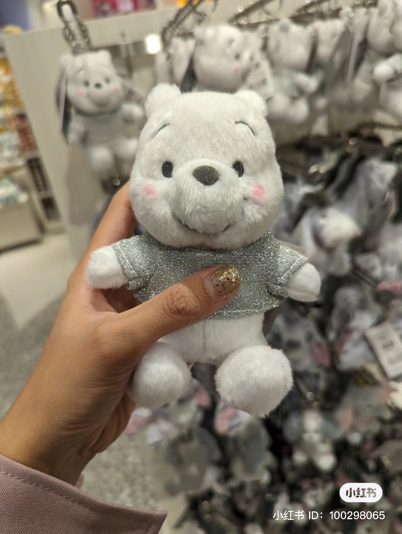 Disney迪士尼|冬日限定灰色银闪系列挂件/包挂|高さ約13×幅11×奥行き8(cm)