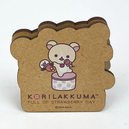 Rilakkuma轻松熊|草莓系列可爱三角色合一木夹|约5.5cm×6.5cm×2.5cm