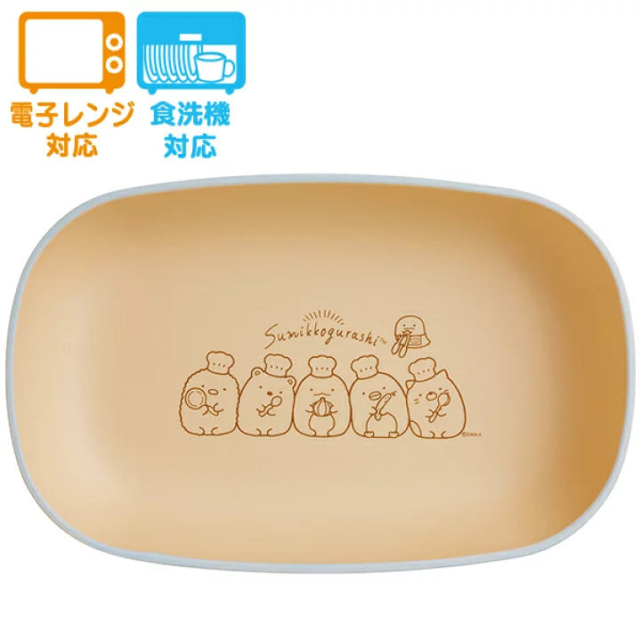 Sumikko gurashi角落生物|木纹耐热盘/洗碗机/微波炉可用|約155×245×40mm