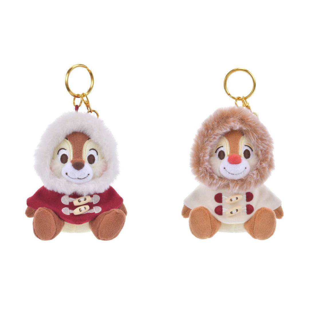 Disney迪士尼|Winter Jacket Doll东迪冬日限定大衣斗篷奇奇和蒂蒂冬装坐姿钥匙扣挂件/可脱帽|约高さ17×幅15×奥行き12(cm)