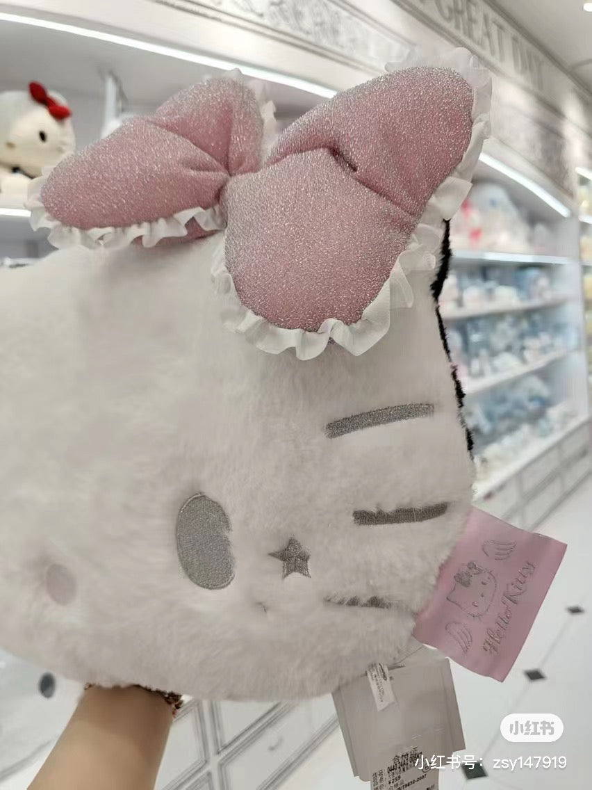 Hello kitty凯蒂猫|Sanrio Original Face-shaped Cushion - Hello Kitty / Angel and Little Devil天使恶魔双面大脸抱枕|约43×18×30cm
