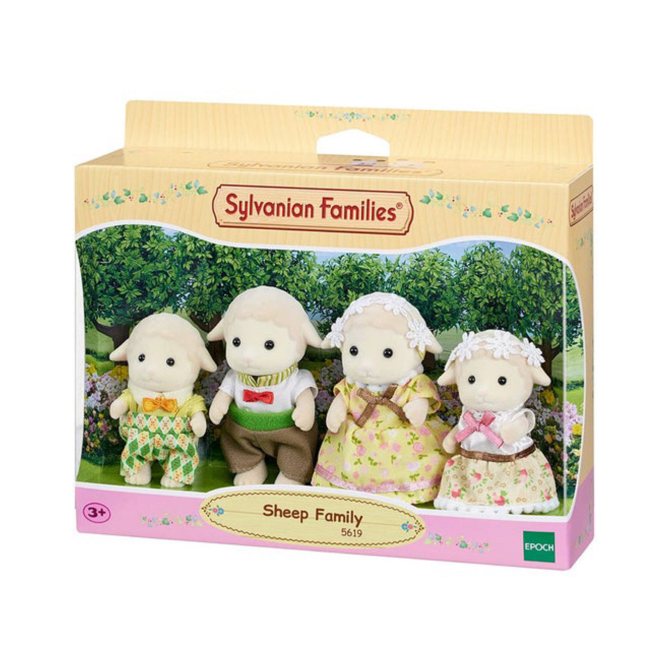 SylvanianFamilies森贝儿家族|Sheep Family绵羊家族一家四口植绒站宝套组/玩具/过家家5619