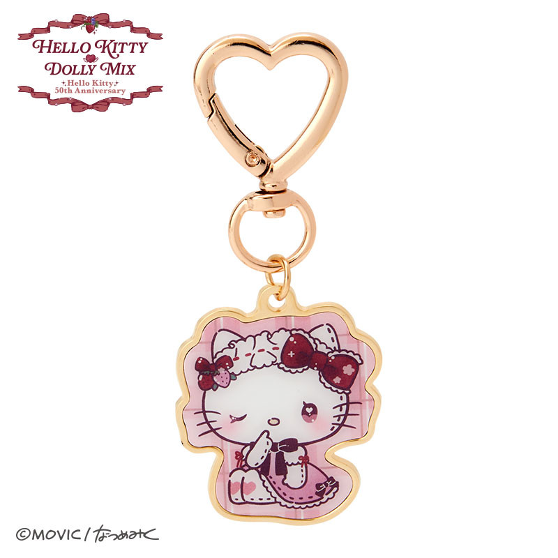 Sanrio|Hello Kitty x Dolly Mix Metal Keychain/Keyring | 3.8×0.2×4.2cm approx.