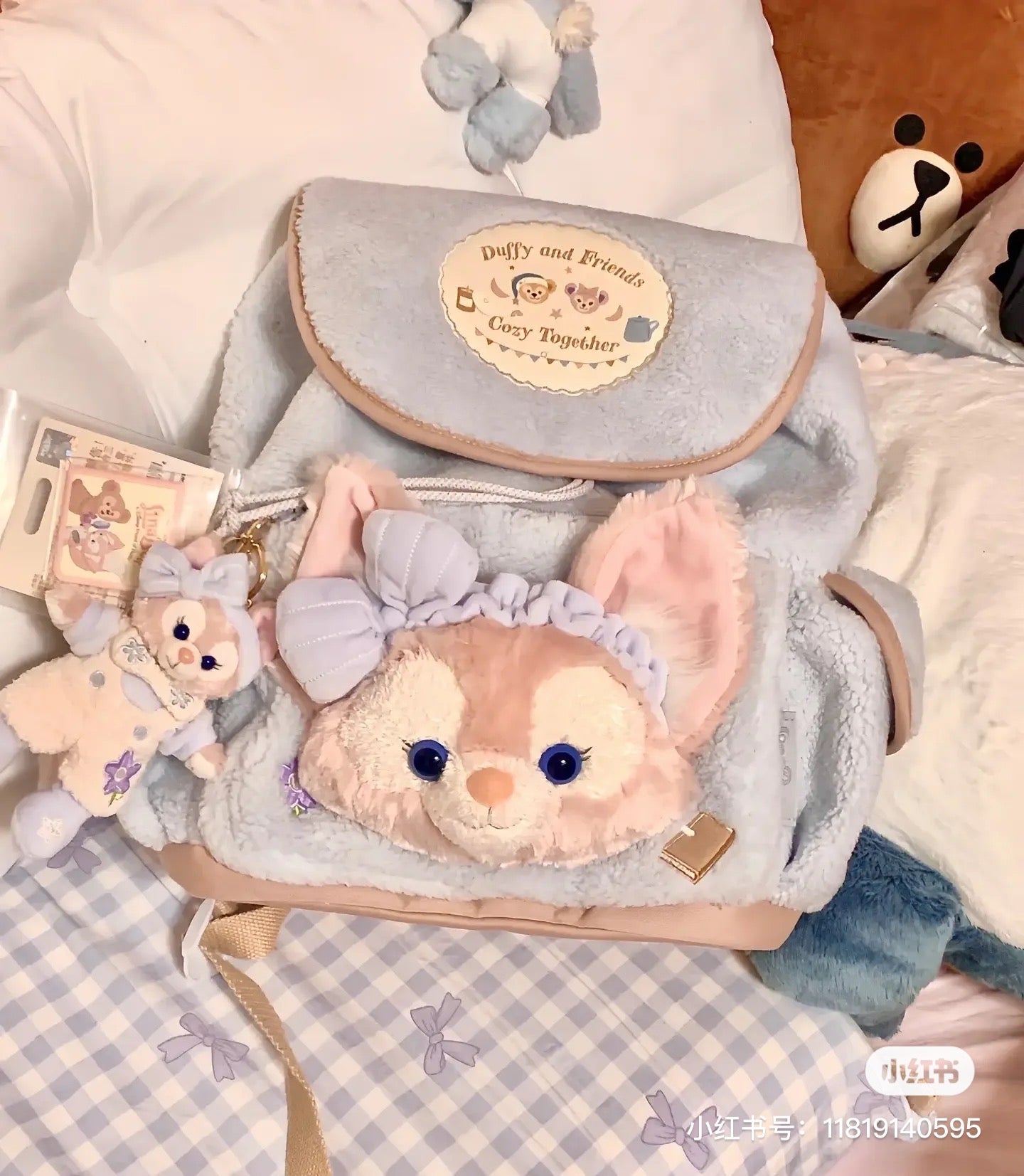 Disney SH|懒懒系列Linabell玲娜贝儿可爱大头书包/双肩包/超美的蓝