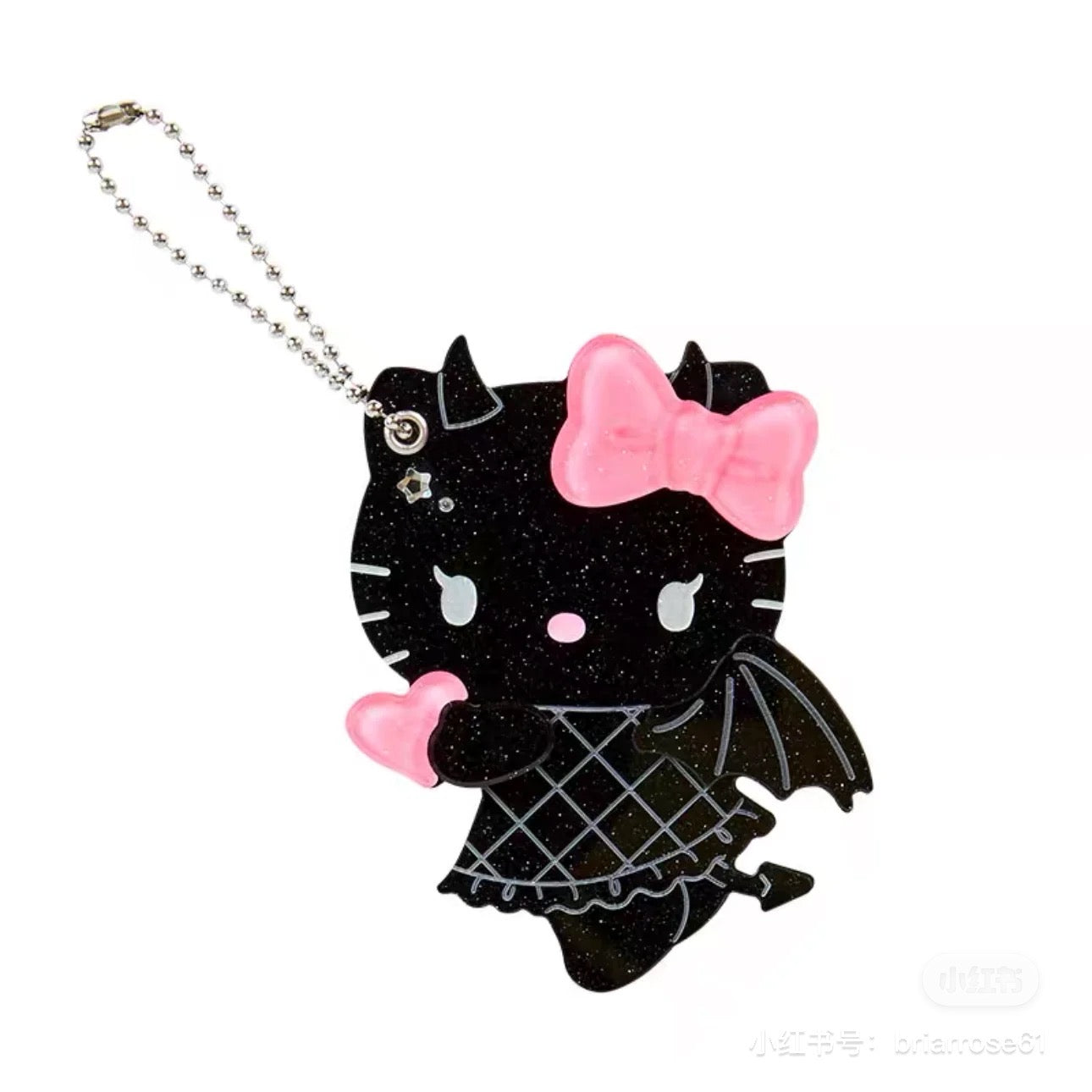 Hello kitty凯蒂猫|Sanrio Hello Kitty Slide Mirror/ Angel and Little Devil天使恶魔闪闪滑动随身镜|约8.6 x 6.0 x 1.0cm