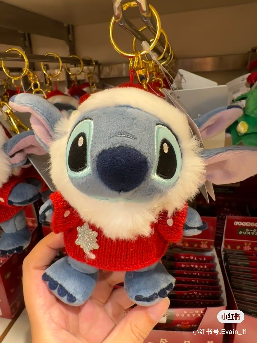 Disney迪士尼|Plush Keychain Disney Store Japan Christmas 2024东迪冬日圣诞限定系列可爱角色毛绒玩偶挂件/包挂/圣诞树装饰|约H13.5×W16.5×D9cm