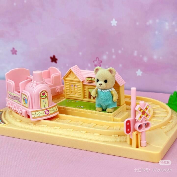SylvanianFamilies森贝儿家族| Baby Choo-Choo Train快乐小火车+Bear Baby蜜熊宝宝套组/玩具/过家家5320