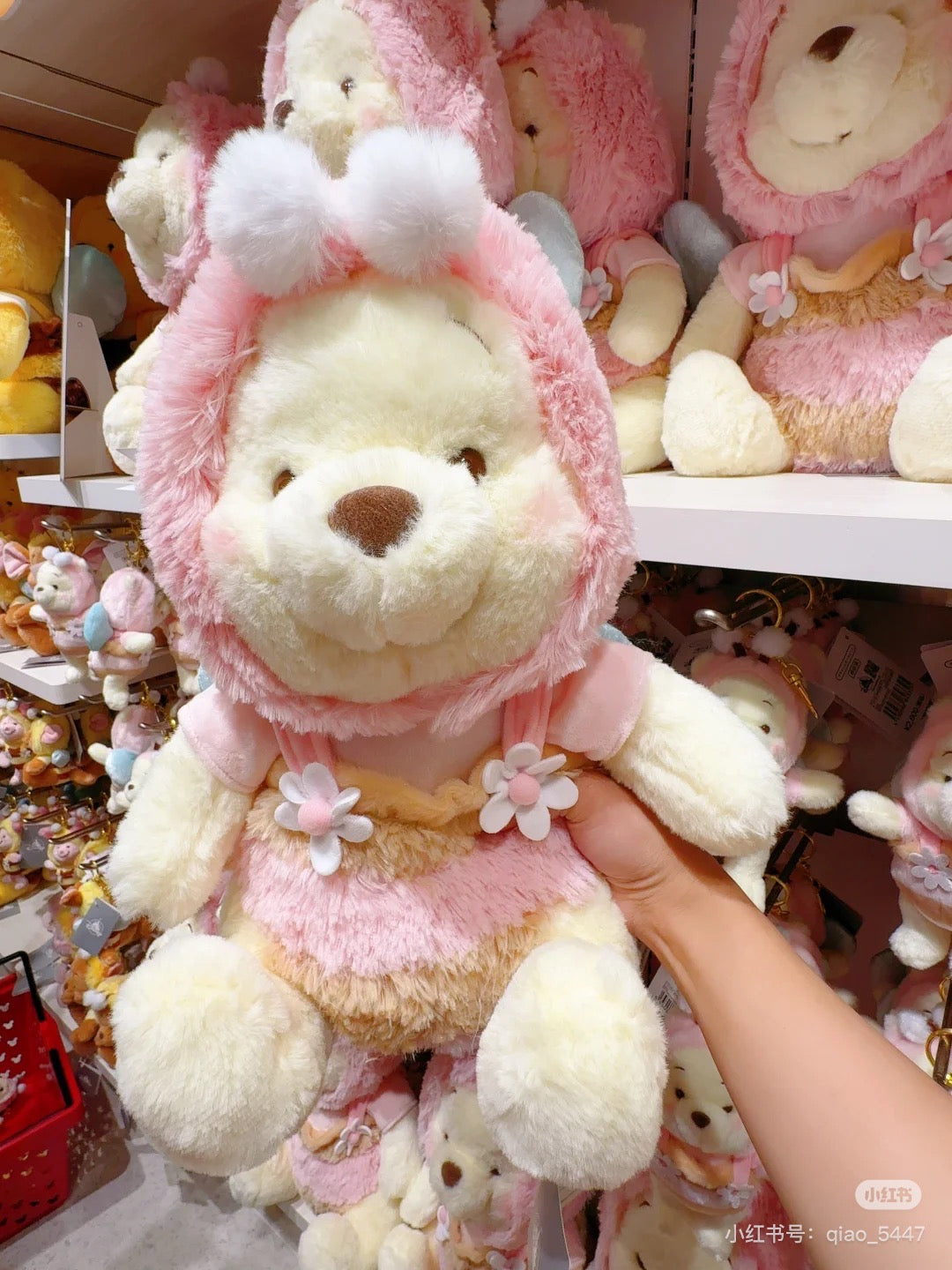 Disney|2024 HONEY DAY 超萌粉嫩蜜蜂噗噗公仔/玩偶/挂件/可脱帽|M約高さ39×幅28×奥行き22cm/挂件約 高さ19×幅13.5×奥行き8cm