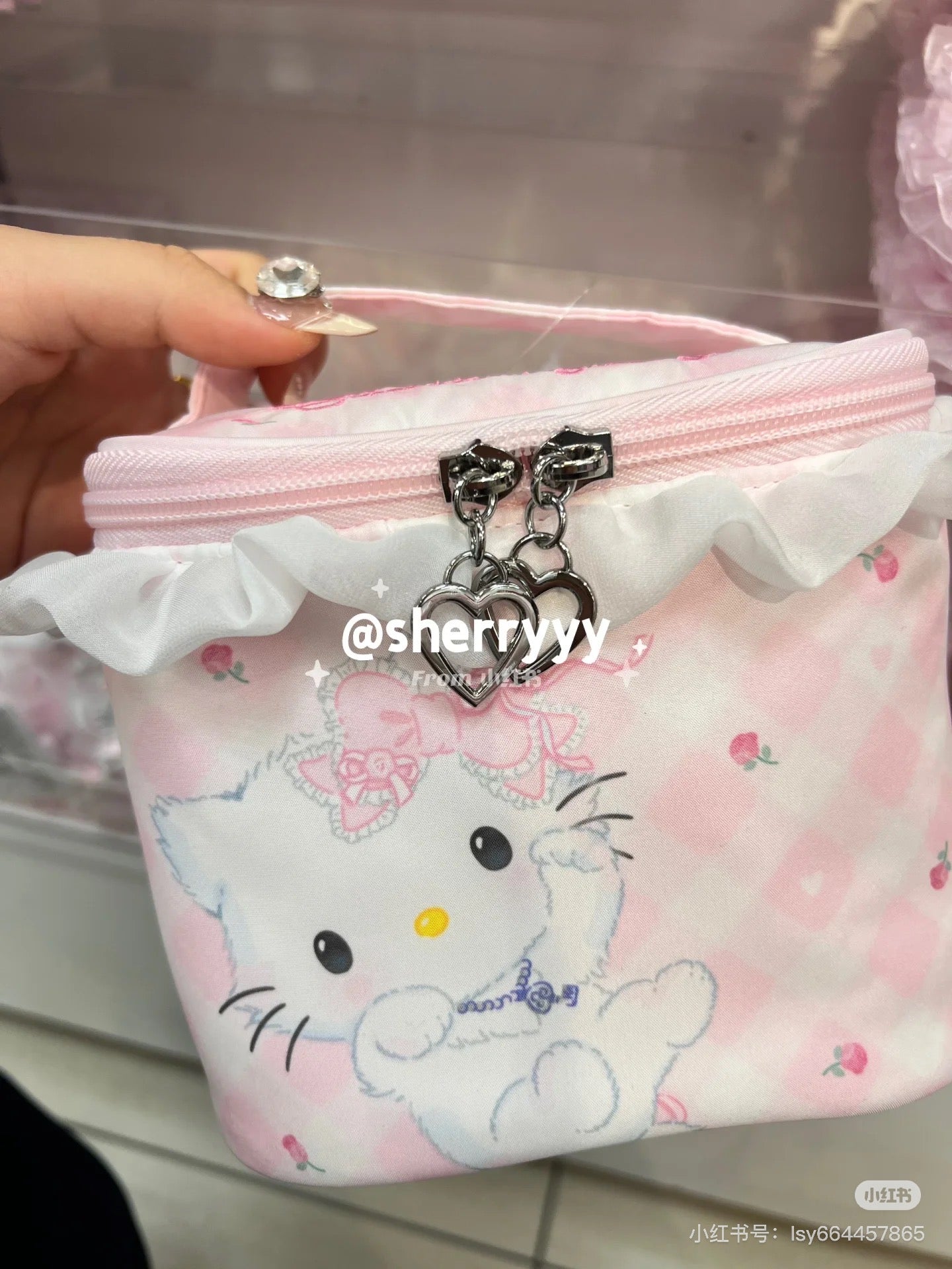 Sanrio|My Furbaby Charmmykitty Frill Vanity Pouch|16×11×14cm approx.
