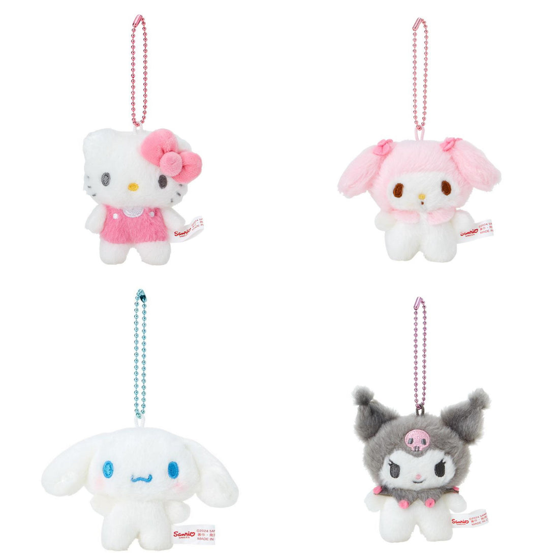 Sanrio三丽鸥|Mascot Badge/ Pitatto Friends Photo多巴胺格纹系列奶油毛茸茸胸针/挂件|约9×4×8cm