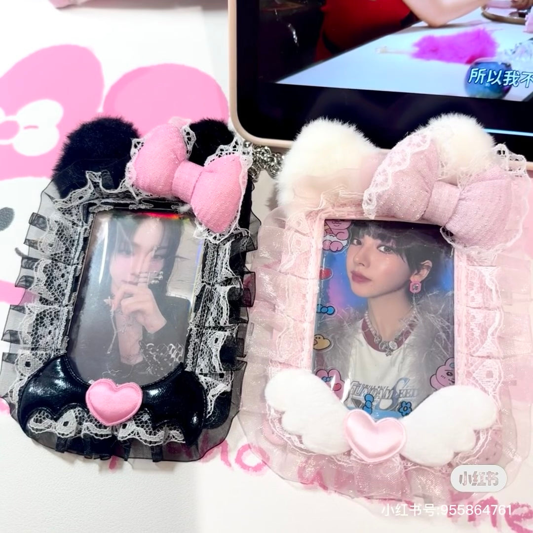 Hello kitty凯蒂猫|Sanrio Hello Kitty Card Case/ Angel and Little Devil天使恶魔应援卡包/背面也有可爱图案 |约13.5 x 11.1 x 2.8cm