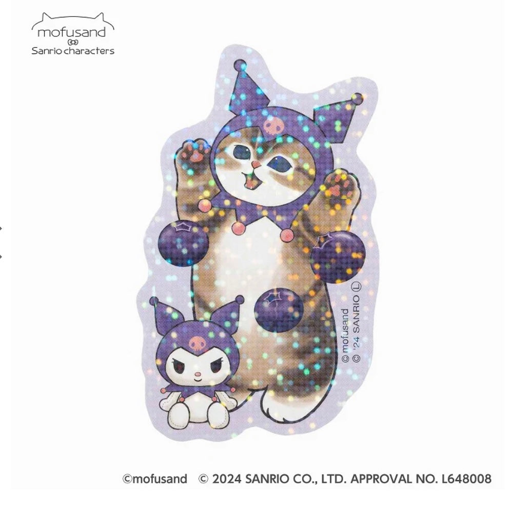 Mofusand|Sanrio联名限定鲨鱼猫Freshly Caught新鲜采摘系列细闪贴纸盲盒/全13种|1枚入