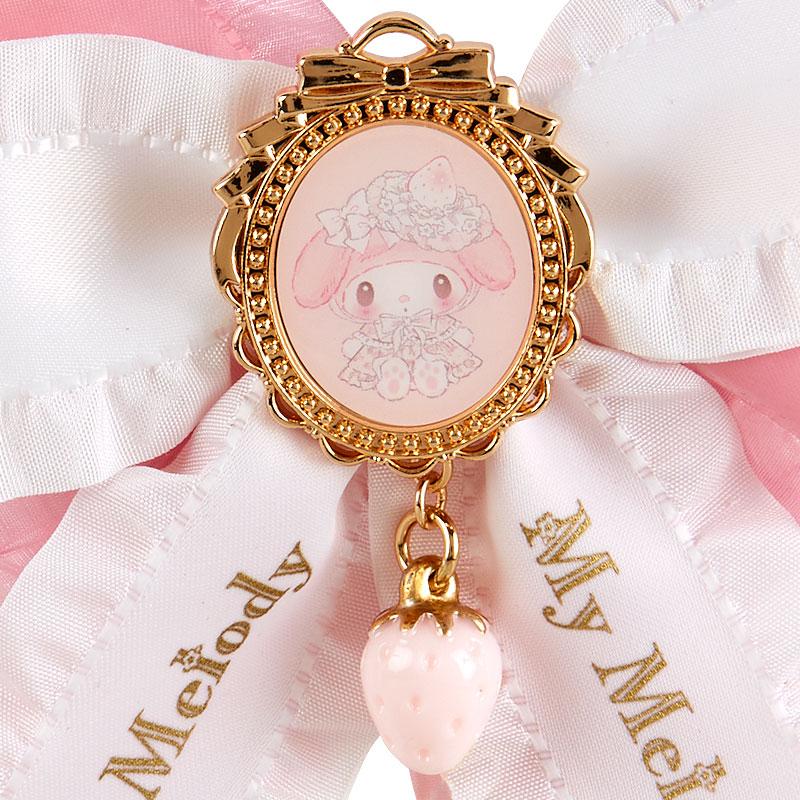 Sanrio|melody美乐蒂生日淡雪白莓系列蝴蝶结发夹|約幅11×奥行2×高さ13cm