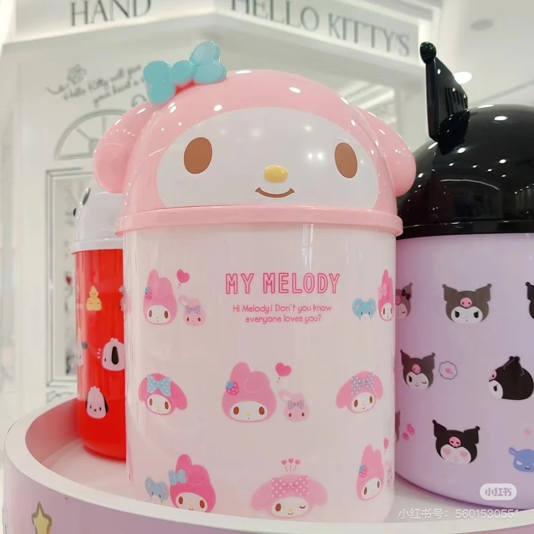 Sanrio|角色大脸收纳筒/桌面大型垃圾桶|约23×22.5×37.5cm