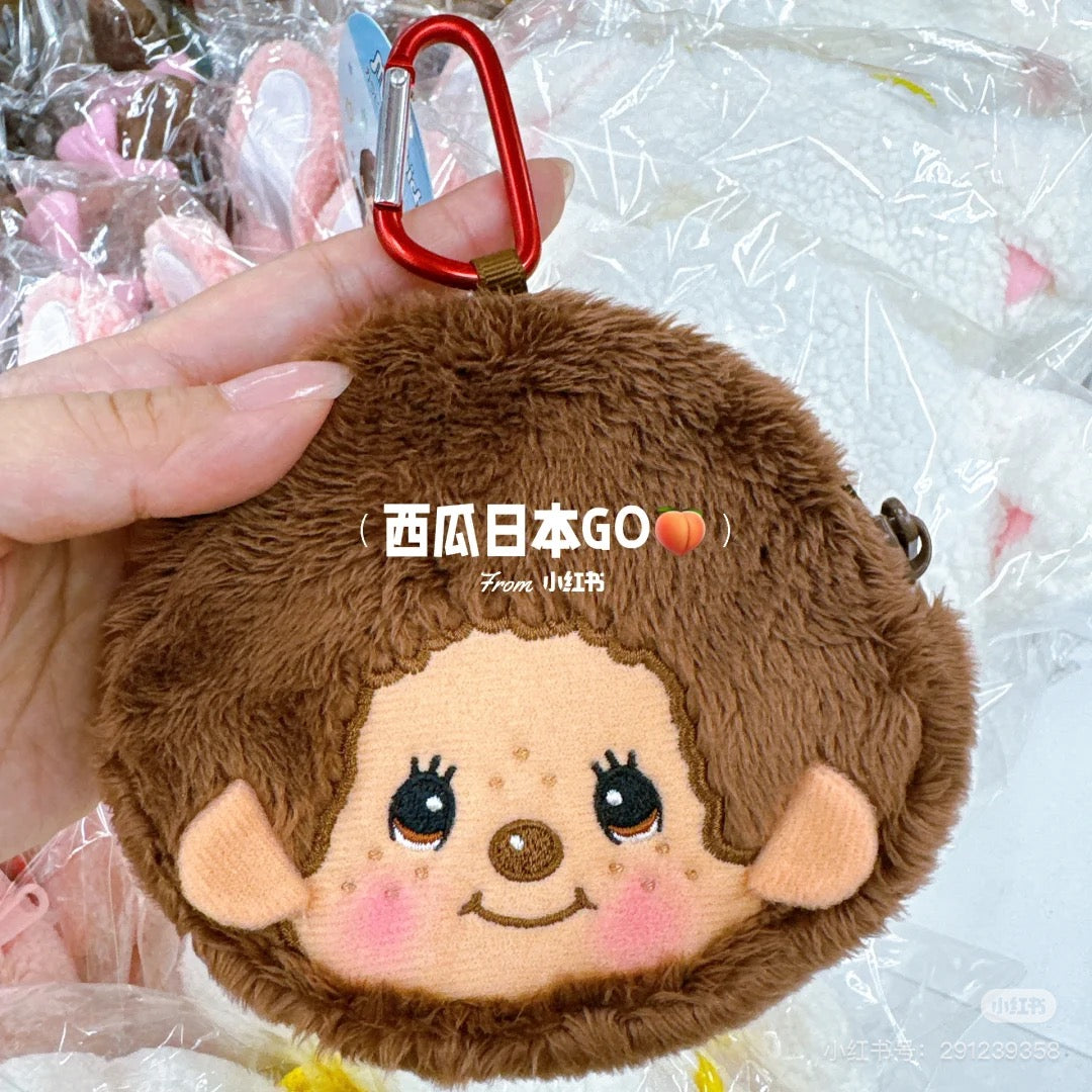 Monchhichi|mini pouch with carabiner|H10 x W10.5 x D2.5cm approx.