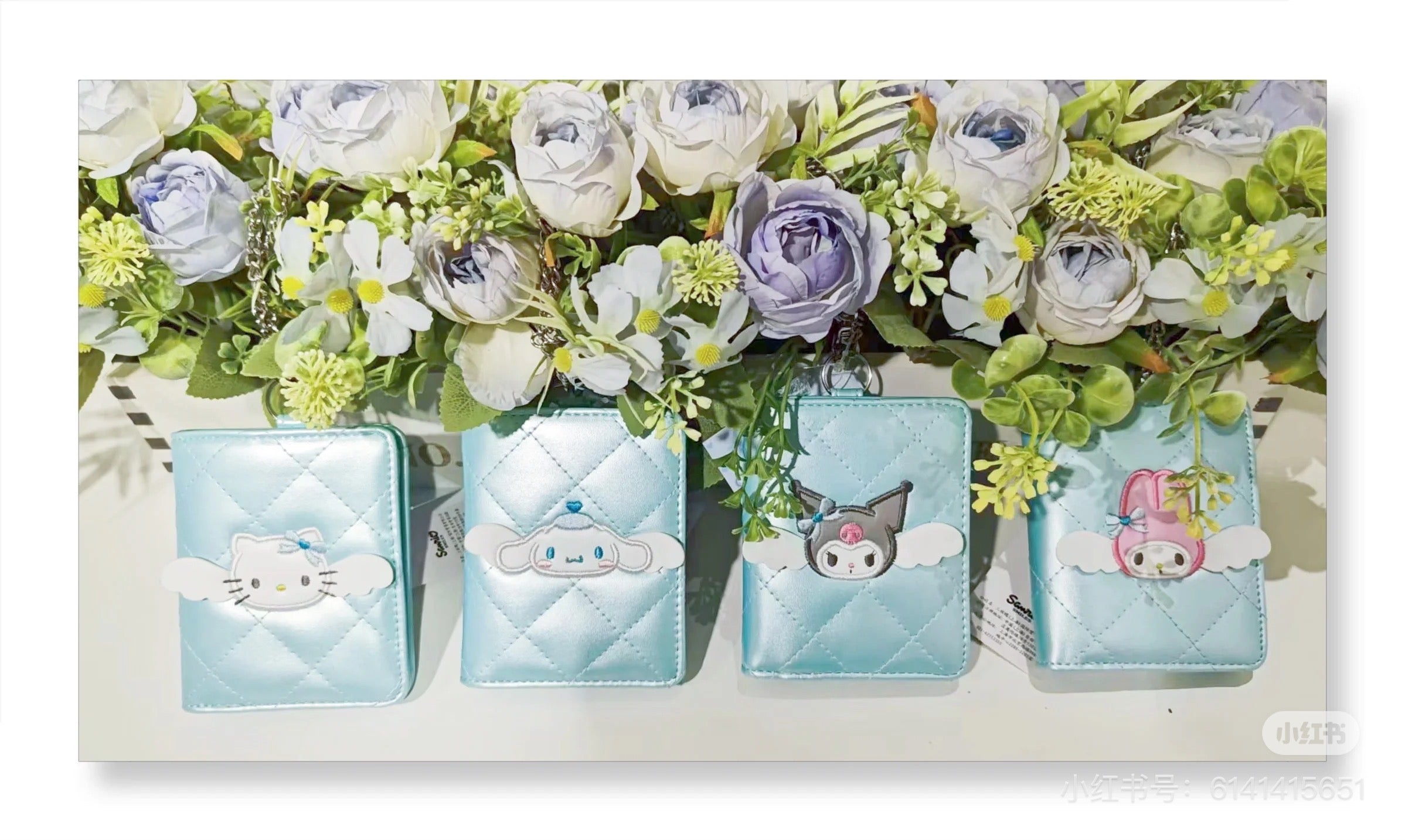 Sanrio三丽鸥|Sanrio Original Bi-fold Card Case / Dreaming Angel水色天使爱神系列蓝色卡包|约W9×D1.5×H10.8cm