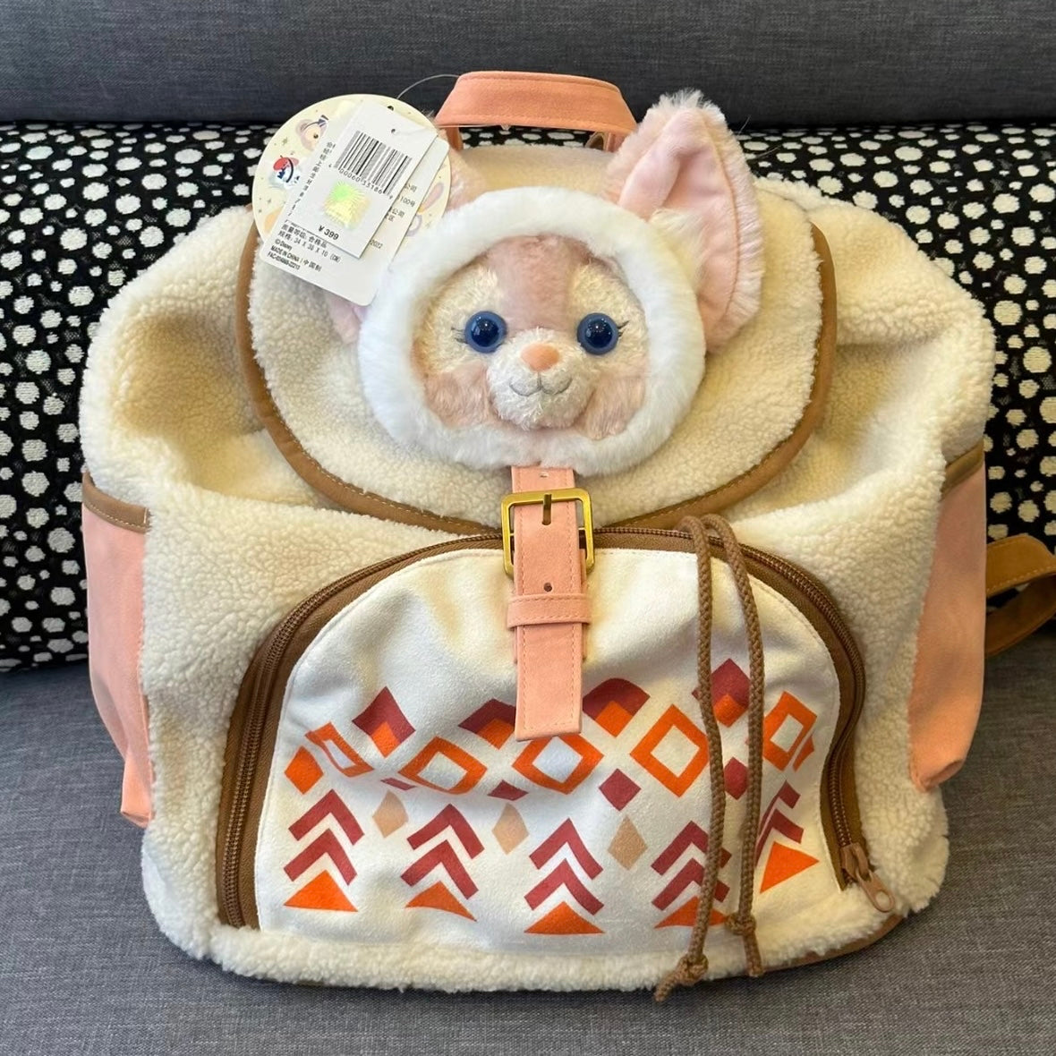 Disney SH|小小梦想家系列毛茸茸贝儿多功能双肩包/书包/大容量耐装