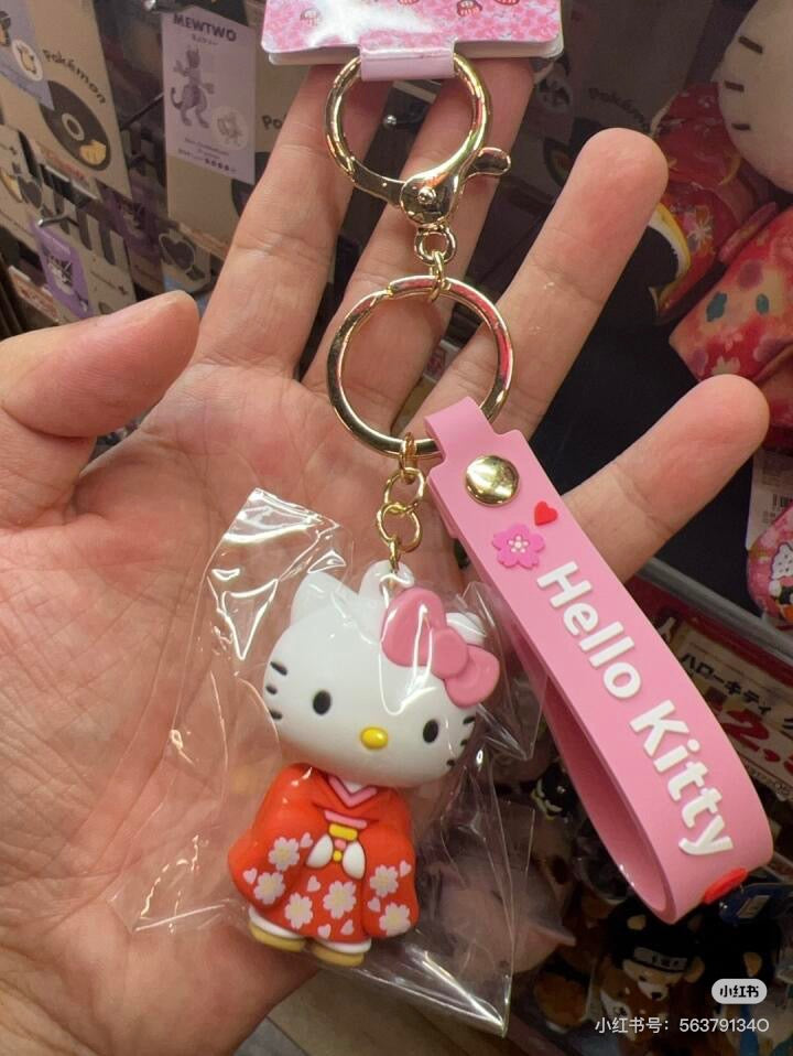 Sanrio三丽鸥|Characters Rubber Three-Dimensional Key Holder软橡胶钥匙扣|约幅3.2×奥行2.5×高さ5cm